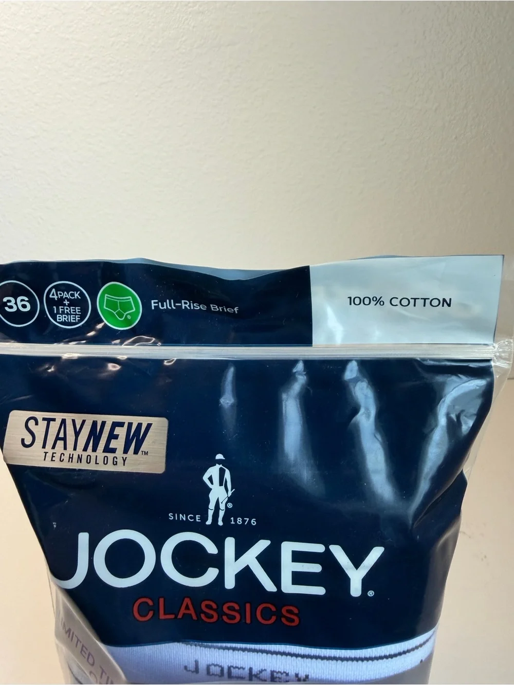 Jockey Classics Men’s White Briefs Underwear 5 Pack Size 36